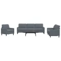 Ensemble de canapés 4 pcs avec coussins Gris foncé Velours