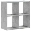 Bibliothèque gris béton 68,5x32x68,5 cm bois d'ingénierie