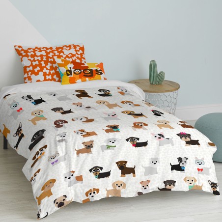 Set di copripiumino HappyFriday Mr Fox Dogs Multicolore Singolo 2 Pezz
