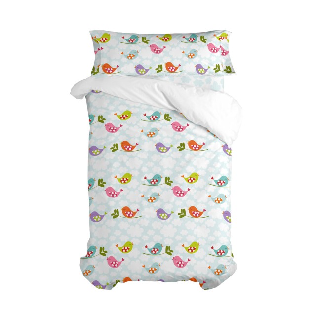 Dekbedovertrek set HappyFriday Mr Fox Little birds Multicolour Bed van