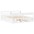 Cadre de lit sans matelas blanc 180x200 cm bois massif de pin