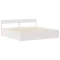 Cadre de lit sans matelas blanc 180x200 cm bois massif de pin