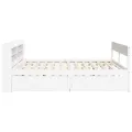 Cadre de lit sans matelas blanc 180x200 cm bois massif de pin