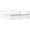 Cadre de lit sans matelas blanc 180x200 cm bois massif de pin