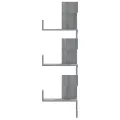 Étagère d'angle murale sonoma gris 45x45x147cm bois ingénierie