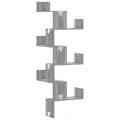 Étagère d'angle murale sonoma gris 45x45x147cm bois ingénierie