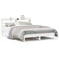 Cadre de lit sans matelas blanc 160x200 cm bois de pin massif