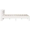 Cadre de lit sans matelas blanc 160x200 cm bois de pin massif