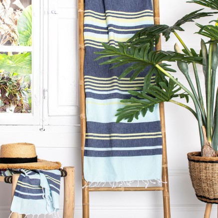 Towel set HappyFriday Lush Blue 2 Pieces 2