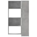 Bibliothèque d'angle à 4 niveaux gris béton bois d'ingénierie