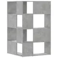 Bibliothèque d'angle à 4 niveaux gris béton bois d'ingénierie