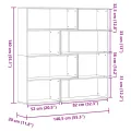 Bibliothèque d'angle à 4 niveaux gris béton bois d'ingénierie