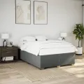 Cadre de lit sans matelas gris foncé 160x200 cm tissu