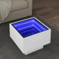 Table d'appoint avec LED blanc 40x40x30 cm bois d'ingénierie