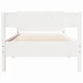 Cadre de lit sans matelas blanc 75x190 cm bois de pin massif