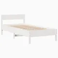 Cadre de lit sans matelas blanc 75x190 cm bois de pin massif