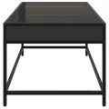 Table basse avec LED infini noir 70x50x41 cm