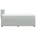 Sommier à lattes de lit et matelas Gris clair 90x200 cm Velours