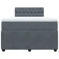 Sommier à lattes de lit et matelas gris foncé 120x190cm velours