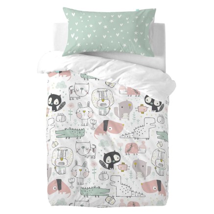 Parure de couette HappyFriday Moshi Moshi Best Buddies Multicouleur Li