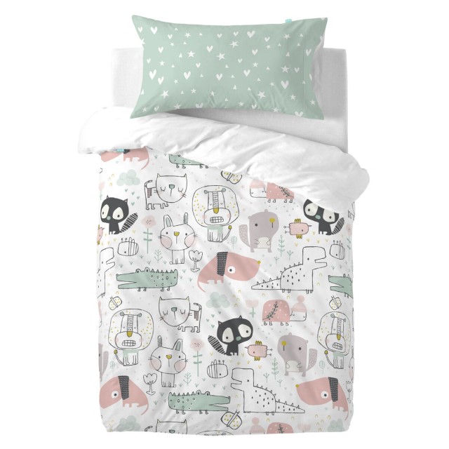 Duvet cover set HappyFriday Moshi Moshi Best Buddies Multicolour Baby
