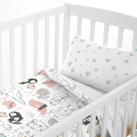 Parure de couette HappyFriday Moshi Moshi Best Buddies Multicouleur Li