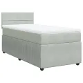 Sommier à lattes de lit et matelas Gris clair 90x200 cm Velours