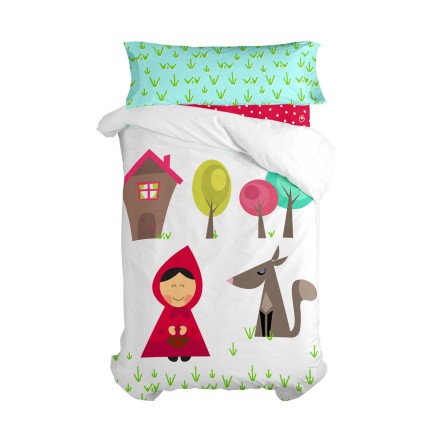 Dekbedovertrek set HappyFriday Mr Fox Grandma Multicolour Bed van 105