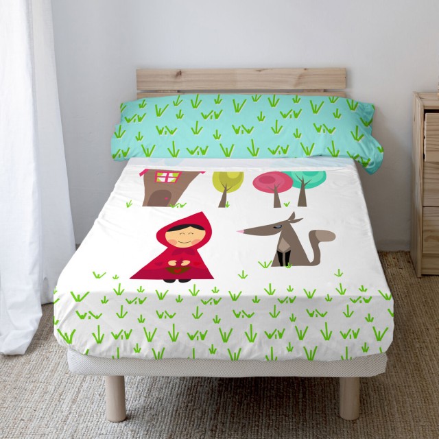 Juego de Sábanas HappyFriday Mr Fox Grandma Multicolor Cama de 105 2