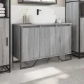 Armoire lavabo de salle de bain sonoma gris 91x35x60 cm
