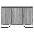 Armoire lavabo de salle de bain sonoma gris 91x35x60 cm