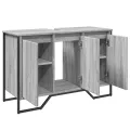 Armoire lavabo de salle de bain sonoma gris 91x35x60 cm