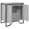 Armoire lavabo de salle de bain sonoma gris 60x35x60 cm