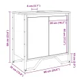 Armoire lavabo de salle de bain sonoma gris 60x35x60 cm