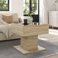 Table basse avec LED chêne sonoma 50x50x45 cm bois d'ingénierie