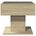 Table basse avec LED chêne sonoma 50x50x45 cm bois d'ingénierie