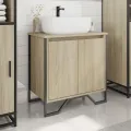 Armoire lavabo de salle de bain chêne sonoma 60x35x60 cm