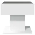 Table basse avec LED blanc 50x50x45 cm bois d'ingénierie