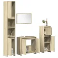 Ensemble de meubles de salle de bain 4 pcs chêne sonoma