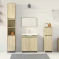Ensemble de meubles de salle de bain 4 pcs chêne sonoma