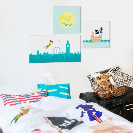 Lienzo HappyFriday Mr Box Flying boy Multicolor 27 x 27 cm