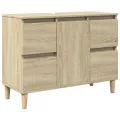 Ensemble de meubles de salle de bain 3 pcs chêne sonoma