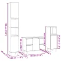 Ensemble de meubles de salle de bain 3 pcs chêne sonoma