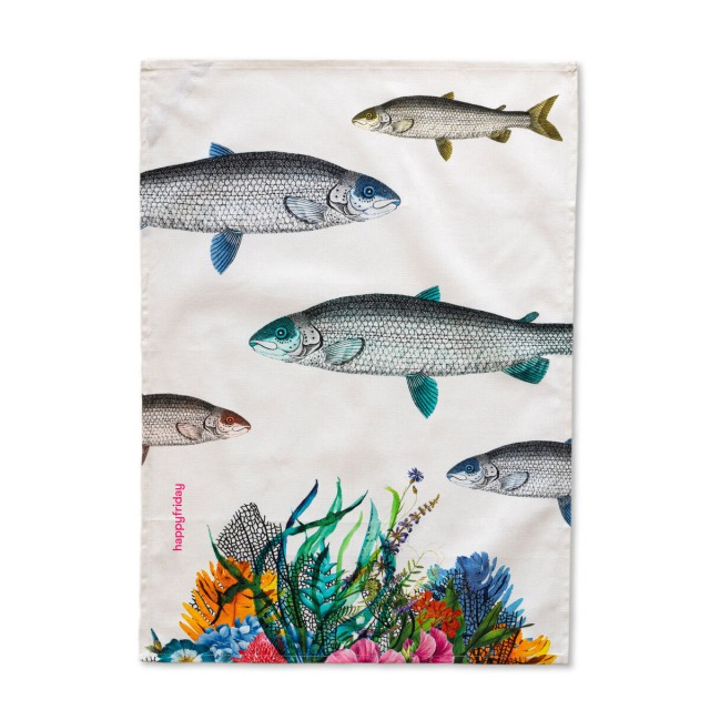 Keukendoek HappyFriday Fish Multicolour 70 x 50 cm (2 Stuks)