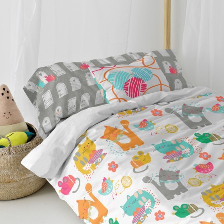 Housse de coussin HappyFriday Moshi Moshi Cat & Mouse Multicouleur 50