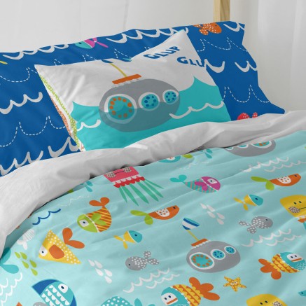 Cushion cover HappyFriday Moshi Moshi Sea Life Multicolour 50 x 30 cm 2