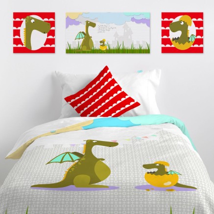 Leinwand HappyFriday Baleno Teen Dragon Bunt 27 x 27 cm 2