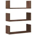 Étagères murales 3pcs chêne marron 58x18x18cm bois d'ingénierie