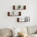 Étagères murales 3pcs chêne marron 58x18x18cm bois d'ingénierie
