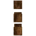 Étagères murales 3 pcs chêne fumé 58x18x18 cm bois d'ingénierie